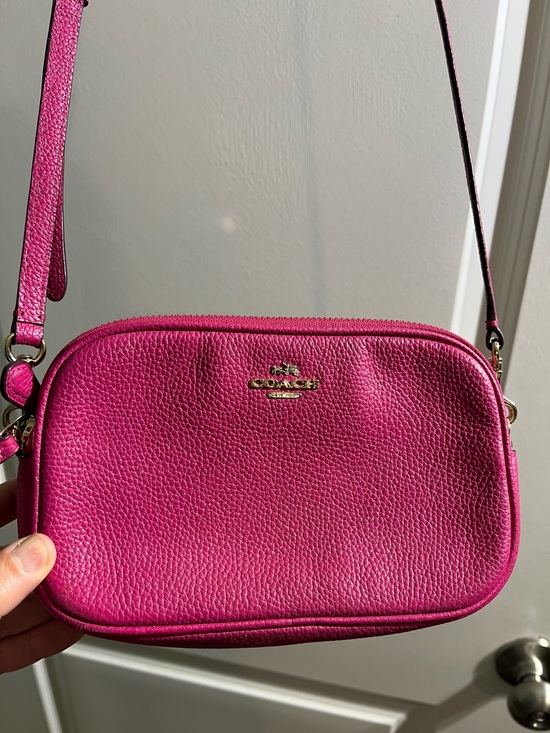Coach Handbags - Coach Pebbled Leather Crossbody in Bright Pink